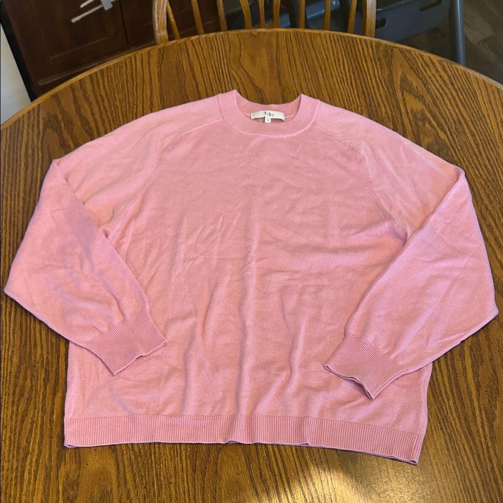 Tibi Wool Blend Crew Neck Sweater